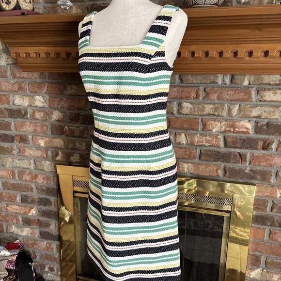 Brooks Brothers Heavy Striped Sleeveless Dress Size 4 Lined - Picture 2 of 8